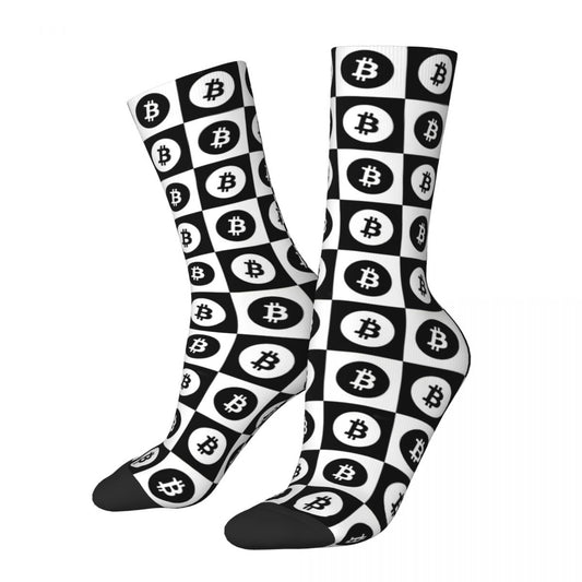 Bitcoin Pattern Checkered Socks