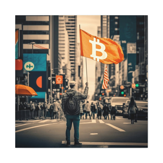 Bitcoin Revolution Canvas, 32"x32"